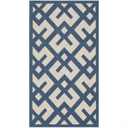 Safavieh 2 Ft. X 3 Ft. -6 In. Accent Indoor-Outdoor Courtyard- Navy And Beige- Machine Made Rug CY6915-268-2